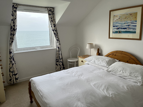 Main Bedroom with sea Views over Port Isaac Bay -Holidays Port Isaac Cornwall